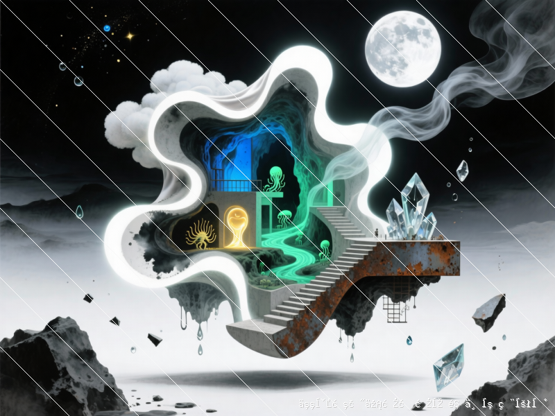 主题：探索抽象艺术中波浪曲线与几何图形的相互作用及其对视觉感知的影响